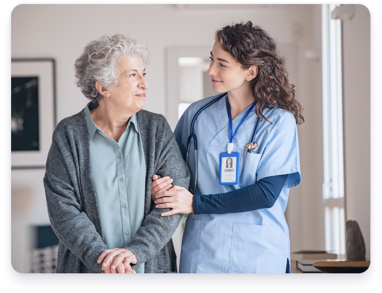 Patient et infirmiere